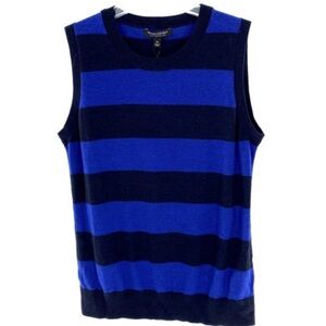 Banana Republic Blue and Navy Striped Sleeveless Vest